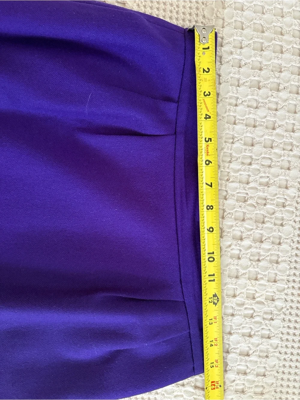 VTG 1980s Oleg Cassini Wool Purple Power Suit Double-Breasted Blazer & Skirt Set